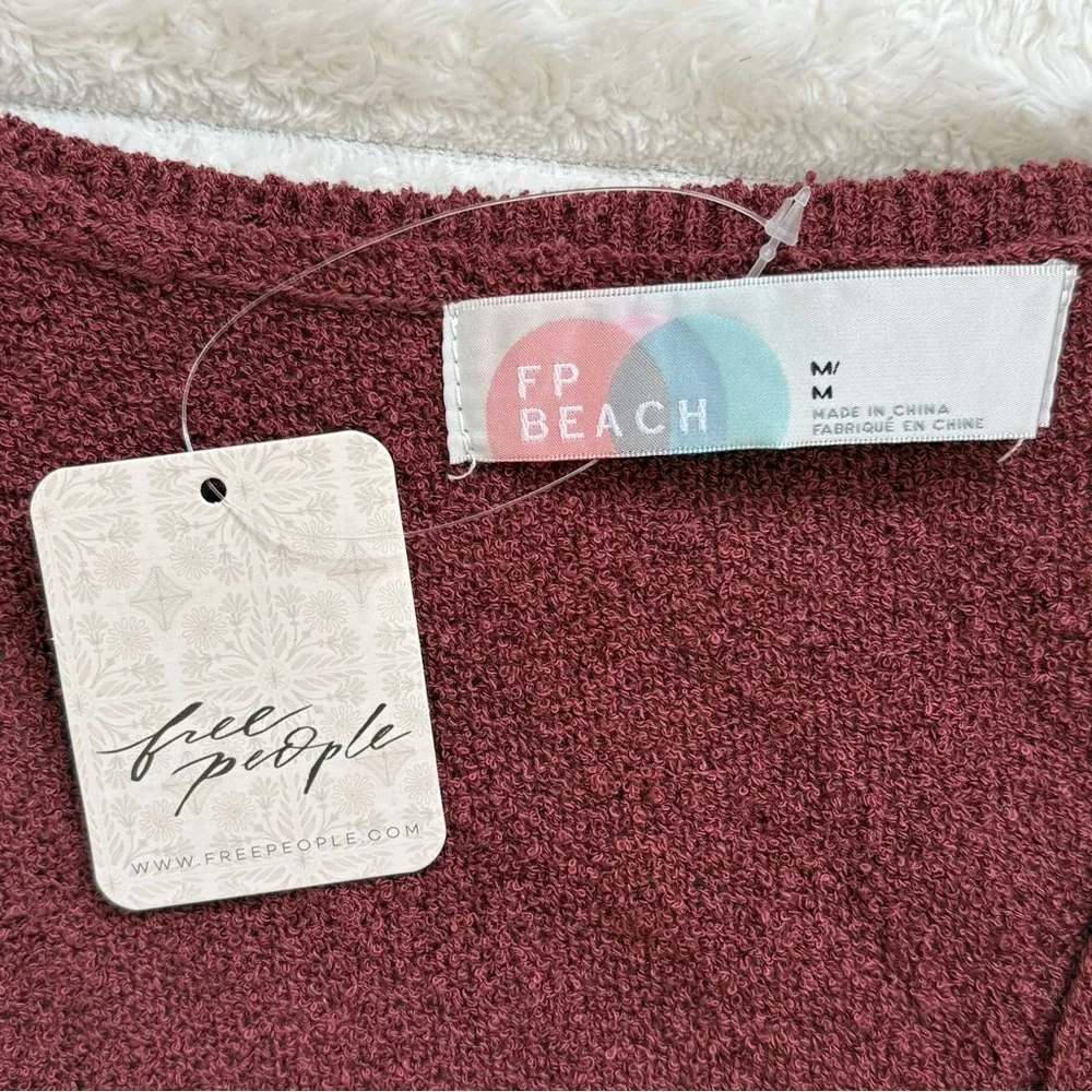 FREE PEOPLE Beach Open Back Tie Sweater Tank Cinnamon Brown NWT Medium